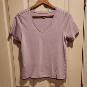 Pact Lavender V-Neck Short Sleeve Tee